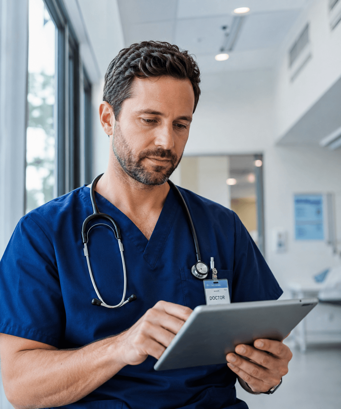 Doctor using Medical Wizard cloud EMR – secure and accessible from anywhere